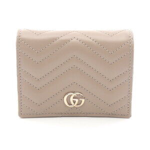 Gucci GG Marmont Bifold Wallet Leather Beige